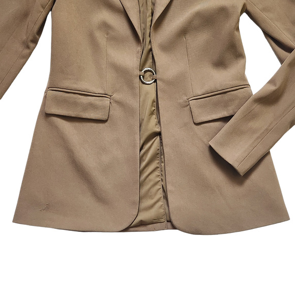 Danielle Bernstein Womens Camel Blazer Size S O-Ring Lapel Collar Jacket - Picture 3 of 7